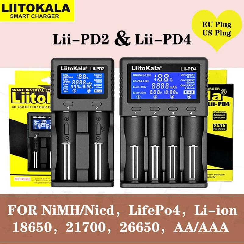 LiitoKala Lii-PD4 PD2 18650 ͸ , 3.7V 18350 18500 21700 25500 26650 1.2V NiMH LiFePO4 Ƭ ̿ AA 